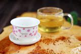 日式樱花玻璃过滤套杯 创意茶杯带盖陶瓷花茶杯 隔套杯子 柠檬杯