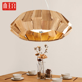 北欧宜家实木田园个性创意木头吊灯日式客厅餐厅卧室吊灯实木灯具