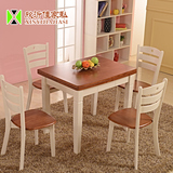 美式地中海折叠餐桌椅实木伸缩餐桌可调节餐桌小户型象牙白色桌子