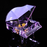 水晶玻璃钢琴音乐盒八音盒浪漫创意女生实用生日礼物送女朋友闺蜜