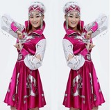 现代蒙古族舞蹈演出服装女少数民族风舞台连衣裙藏族成人广场舞服