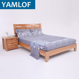 全实木床1.8米双人床白橡木床1.5米简约现代小户型欧式床卧室家具