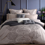 欧式床品 样板房间套件纯棉四六十件套 纯色家纺真丝高档床上用品