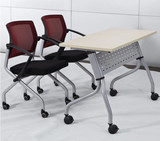 可移动高档培训桌折叠学生桌板式多功能桌子简约会议桌工作台带轮