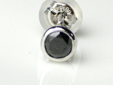日本代购饰品包镶一只 单耳 单钻 0.3克拉铂金黑钻石耳钉男士耳饰