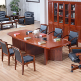 上海魅格办公家具实木皮红胡桃油漆会议桌简约现代板式条形会议桌