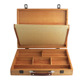 奥文 手提式大油画箱 写生画箱 美术画箱 配调色板实木大油画画箱