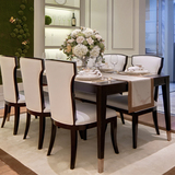 美式乡村餐桌 新古典餐桌椅 欧式实木餐桌 简约后现代餐桌椅组合