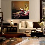 临摹刘宝军人物油画纯手绘中式装饰画无框画客厅卧室个性时尚挂画