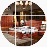 别墅床成人床仿红木家具床全橡木雕花明清仿古实木床新中式双人床