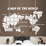 世界拼图地图3D立体水晶亚克力墙贴画客厅电视沙发背景卧室装饰品