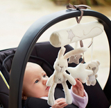 正品兔子婴儿音乐车挂床绕 安全座椅挂件毛绒玩具
