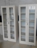 天津特价可定做办公柜可移动式书柜文件柜木质资料柜透明玻璃门