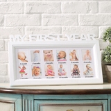 定制儿童一周岁相框摆台创意欧式宝宝成长纪念3寸照片框挂墙组合