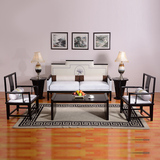 新中式实木布艺沙发新古典水曲柳仿古简约罗汉床沙发中式客厅家具