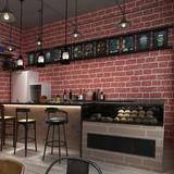 3D仿古砖纹墙纸复古个性砖块砖头青砖红砖壁纸中式餐厅酒吧服装店