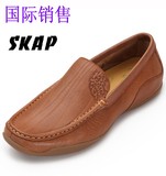 正品SKAP/圣伽步男鞋真皮商务休闲皮鞋英伦复古男式潮流套脚皮鞋