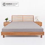 kakawood纯实木床进口榆木床 设计师新款 标准单双人床宽150/180