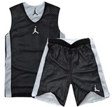 乔丹篮球服套装比赛服定制网眼透气大码背心双面穿篮球衣训练队服