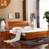 实木床中式橡木床1.8米1.5米双人床简约现代高箱储物床儿童床婚床