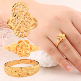 买二送一欧币戒指女不褪色仿真黄金指环韩国韩版开口情戒指饰品女