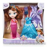 美国代购迪士尼正品小公主苏菲亚sofia换装美人鱼款礼盒娃娃套装