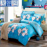 韩式卡通简约四件套床上用品被罩床单学生宿舍条纹三件套1.5/1.8m