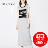 MO&Co.连衣裙夏长裙修身背心裙动感字母裙开衩MA152SKT129moco