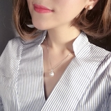 单颗正圆强光天然珍珠吊坠短项链女韩国时尚气质一颗淡水珠锁骨链
