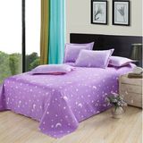 全棉纯棉单人双人床单单件紫色星月浪漫被罩枕套1.5*2.3米床包邮