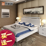 板式床收纳床储物床1.5米╱1.8米现代简约 烤漆抽屉床气动高箱床