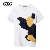 GXG男装 2016夏季新品 男士时尚修身型白色短袖T恤#62844045