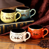 开心陶瓷 简约星巴克陶瓷咖啡杯碟套装欧式红茶马克杯两套包邮