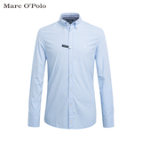 Marc O'Polo格子高密府绸长袖衬衫男 春款 修身休闲纯棉男士衬衣