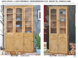 四川成都 实木家具 柏木玻璃书柜2门80公分 3门1.2米 5门2米书柜