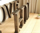 简素创意婚庆新房隔板摆饰DIY木质英文字母摆件家居装饰拍照道具