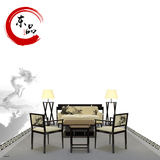 新中式现代布艺实木沙发组合酒店别墅售楼处中国风实木古典家具
