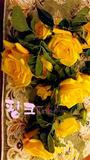 欧式装饰花 落地仿真花束黄色玫瑰 客厅假花绢花花艺摆设包邮促销