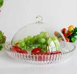 透明亚克力高脚果盘带盖 蛋糕盘 塑料创意下午茶欧式点心架