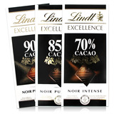 原装进口lindt瑞士莲特级排装70% 85% 90%黑巧克力3片组合包邮价