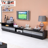 VVG 现代高档组合电视柜大理石钢化玻璃面超长地柜烤漆高低组合柜