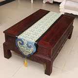 新中式真丝桌旗桌条茶几旗床旗餐垫红木家具简约现代餐桌布