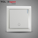 TCL罗格朗开关面板86型墙壁插座面板K5白色系列门铃开关