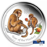 澳洲2016年中国生肖系列猴年1盎司彩色精制纪念银币送礼收藏