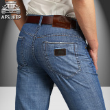 Afs Jeep/战地吉普春季牛仔裤直筒休闲韩版修身做旧大码牛仔长裤