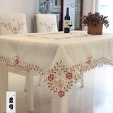高档欧式绣花餐桌布椅垫桌椅套长方形茶几布艺桌布桌旗台布