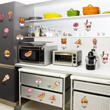 冰箱贴墙贴画塑料贴纸自粘厨房橱柜厨具餐具卡通形象配英文单词