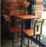 美式乡村LOFT复古家具铁艺实木茶几茶桌酒吧咖啡厅餐厅桌椅组合