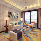 欧式现代简约客厅地毯茶几地毯卧室房间彩色长方形地毯 可定制