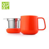 台湾Artiart茶具 无铅陶瓷带盖泡茶杯 水杯子 配不锈钢茶漏过滤器